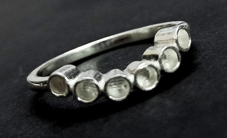 925 Sterling Solid Silver 2mm Round Shape Blank Bezel Ring, Good for Resin & Ashes Work