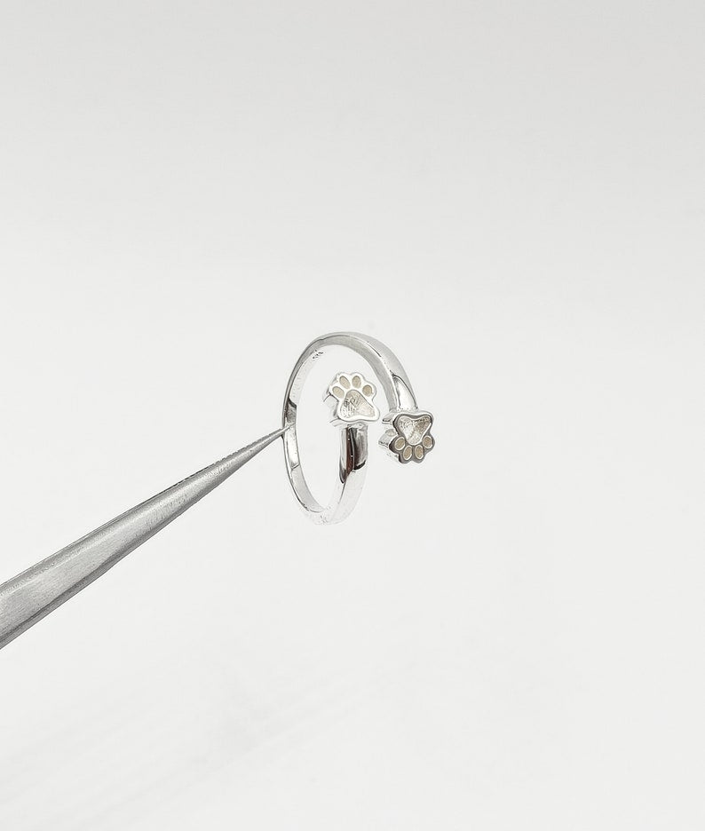 6mm Paw Shape Blank Bezel 925 Sterling Silver Designer Ring, Good for Resin Work.