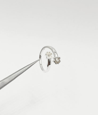 6mm Paw Shape Blank Bezel 925 Sterling Silver Designer Ring, Good for Resin Work.