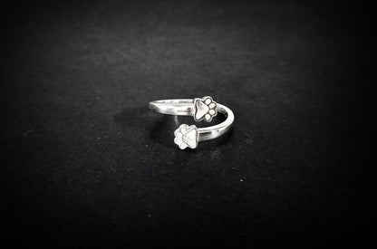 6mm Paw Shape Blank Bezel 925 Sterling Silver Designer Ring, Good for Resin Work.