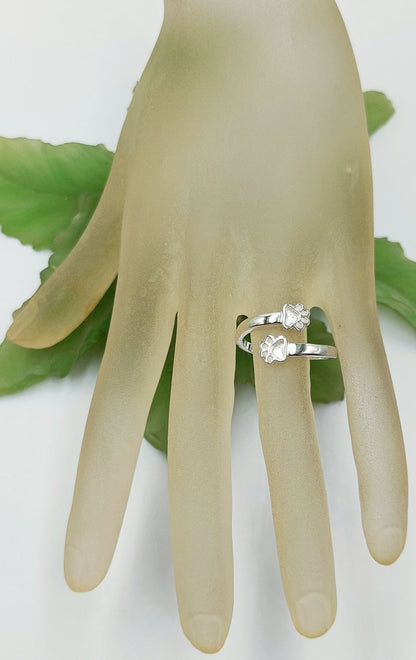 6mm Paw Shape Blank Bezel 925 Sterling Silver Designer Ring, Good for Resin Work.
