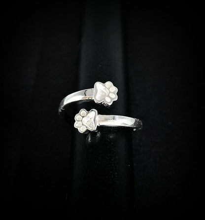 6mm Paw Shape Blank Bezel 925 Sterling Silver Designer Ring, Good for Resin Work.