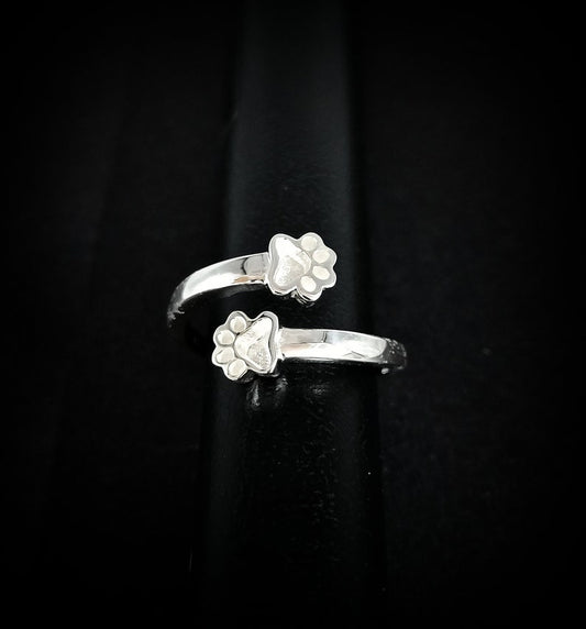 6mm Paw Shape Blank Bezel 925 Sterling Silver Designer Ring, Good for Resin Work.