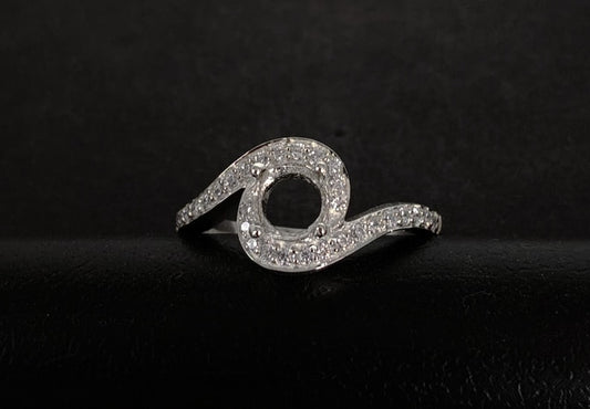 925 Sterling Solid Silver 6mm Round Shape Prong open back bezel Ring with zircon, Good for Resin Work. All color zircon available.