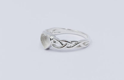 925 Sterling Solid Silver 6mm Heart Ring with Blank Bezel, Good for Resin Work.