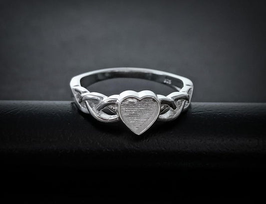 925 Sterling Solid Silver 6mm Heart Ring with Blank Bezel, Good for Resin Work.