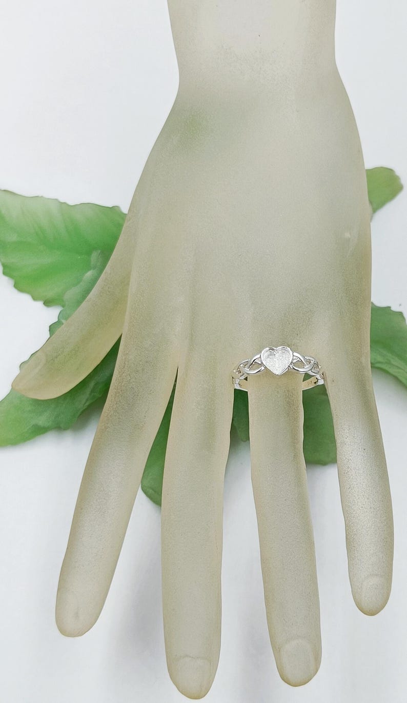 925 Sterling Solid Silver 6mm Heart Ring with Blank Bezel, Good for Resin Work.