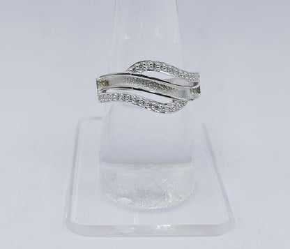925 Sterling Solid Silver Designer Blank Channel Ring with zircon, Good for Resin & Ashes Work. All color zircon available.