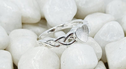 925 Sterling Solid Silver 6mm Heart Ring with Blank Bezel, Good for Resin Work.