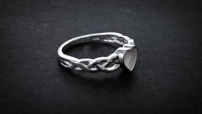 925 Sterling Solid Silver 6mm Heart Ring with Blank Bezel, Good for Resin Work.