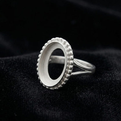 925 Sterling Silver 6x4mm to 20x15mm Oval Blank Bezel Designer Ring DIY Crafts Settings Breastmilk/Keepsake, Good for Resin & Ashes Work, Handmade Memorial Ring