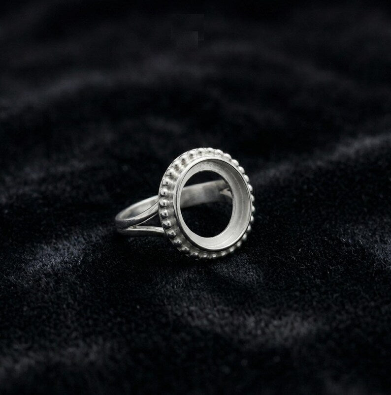 925 Sterling Silver 4mm to 25mm Round Blank Bezel Designer Ring DIY Settings Breastmilk/Keepsake, Good for Resin & Ashes Work, Handmade Memorial Ring