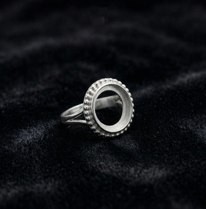 925 Sterling Silver 4mm to 25mm Round Blank Bezel Designer Ring DIY Settings Breastmilk/Keepsake, Good for Resin & Ashes Work, Handmade Memorial Ring