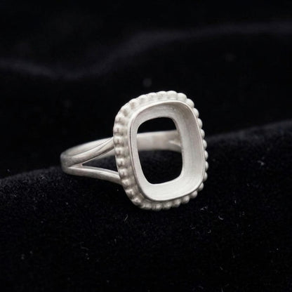 925 Sterling Silver 4mm to 25mm Cushion Blank Bezel Designer Ring DIY Settings Breastmilk/Keepsake, Good for Resin & Ashes Work, Handmade Memorial Ring