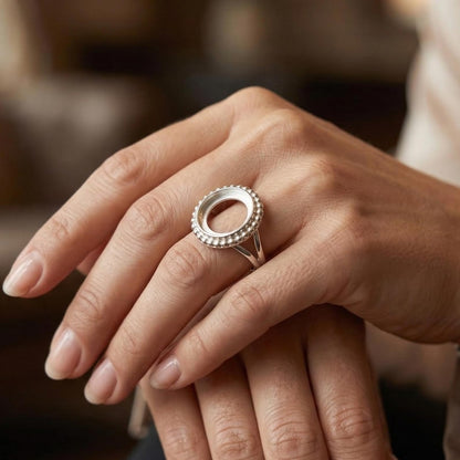 925 Sterling Silver 4mm to 25mm Round Blank Bezel Designer Ring DIY Settings Breastmilk/Keepsake, Good for Resin & Ashes Work, Handmade Memorial Ring