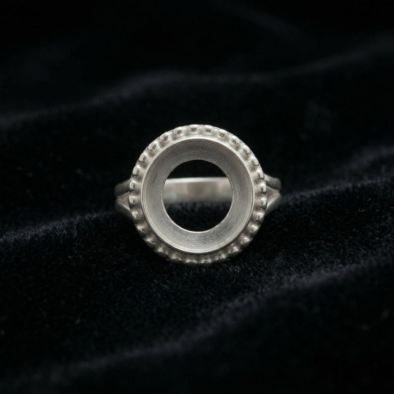 925 Sterling Silver 4mm to 25mm Round Blank Bezel Designer Ring DIY Settings Breastmilk/Keepsake, Good for Resin & Ashes Work, Handmade Memorial Ring