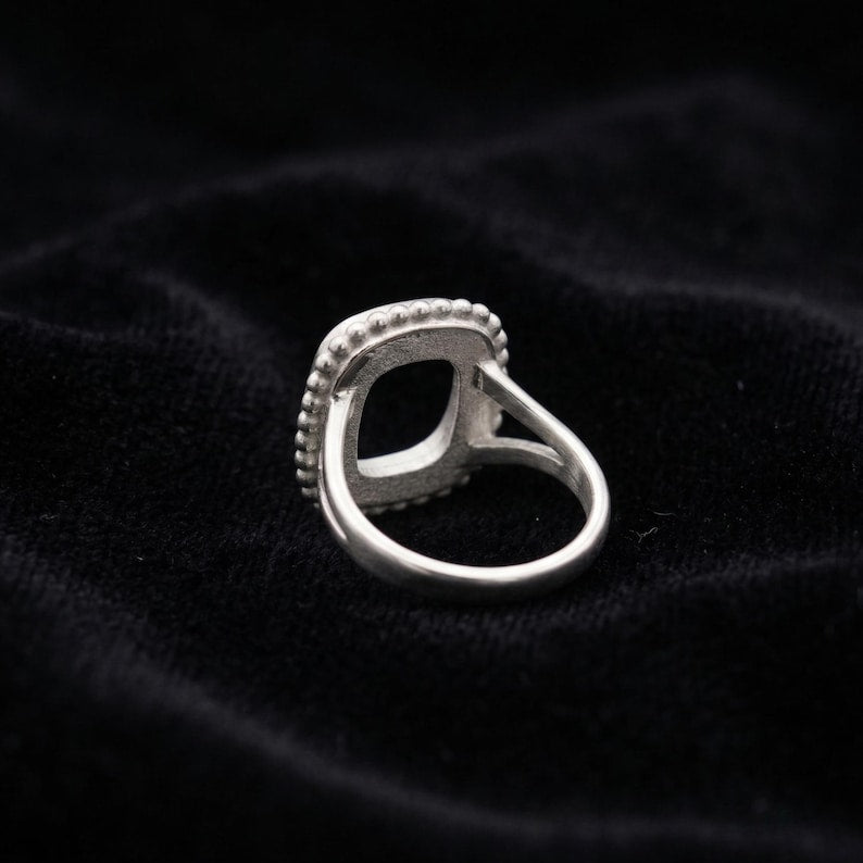 925 Sterling Silver 4mm to 25mm Cushion Blank Bezel Designer Ring DIY Settings Breastmilk/Keepsake, Good for Resin & Ashes Work, Handmade Memorial Ring