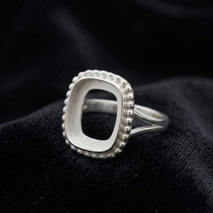 925 Sterling Silver 4mm to 25mm Cushion Blank Bezel Designer Ring DIY Settings Breastmilk/Keepsake, Good for Resin & Ashes Work, Handmade Memorial Ring