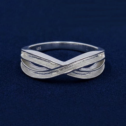 925 Sterling Solid Silver Blank Bezel Infinity Ring, Good for Resin Work, Both Blank Channel Ring, Keepsake Breast milk Resin Jewelry DIY,