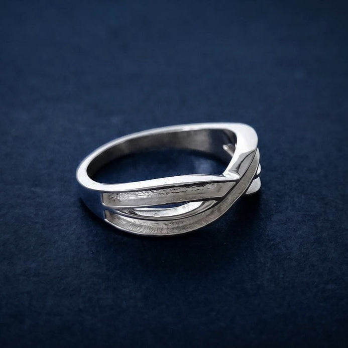 925 Sterling Solid Silver Blank Bezel Infinity Ring, Good for Resin Work, Both Blank Channel Ring, Keepsake Breast milk Resin Jewelry DIY,