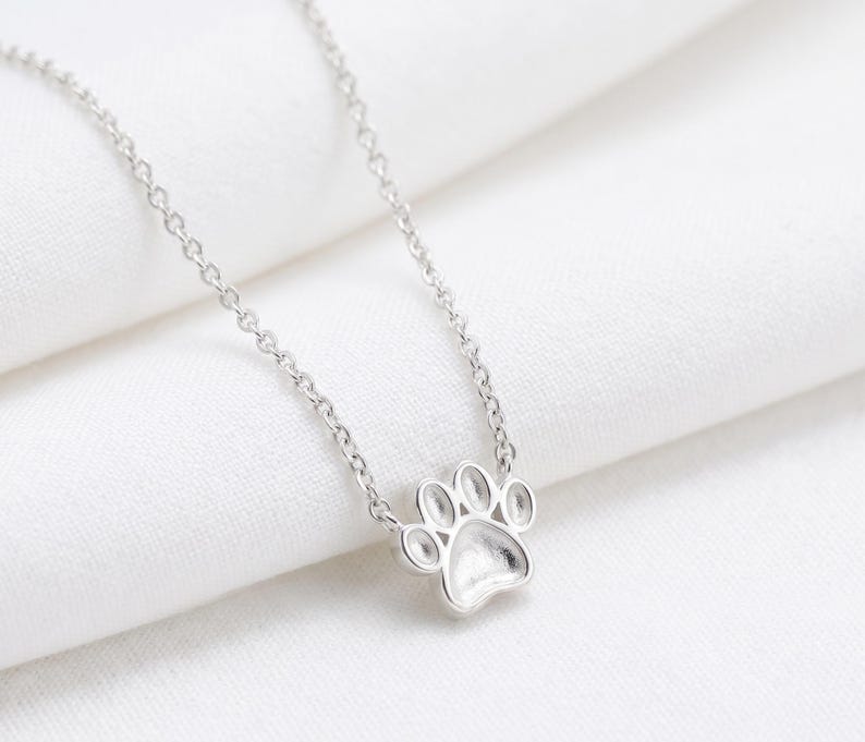 925 Sterling Solid Silver 10mm Dog Paw Blank Bezel Pendant Necklace Chain, Good for Resin & Ashes Work, Keepsake/Breastmilk DIY, 16''+2''