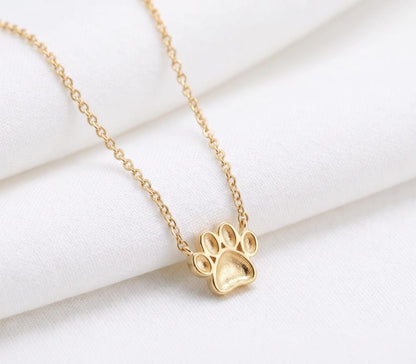 925 Sterling Solid Silver 10mm Dog Paw Blank Bezel Pendant Necklace Chain, Good for Resin & Ashes Work, Keepsake/Breastmilk DIY, 16''+2''