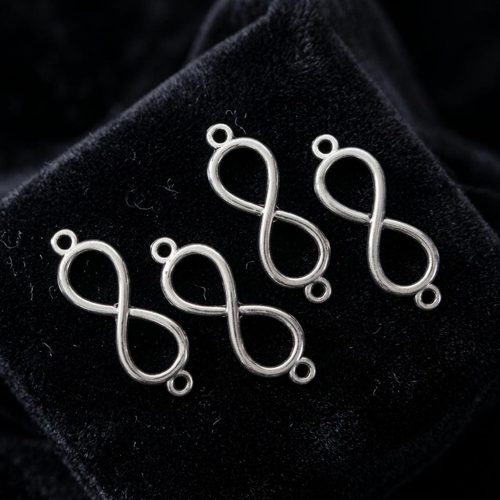 925 Sterling Silver Infinity Symbol Connector Charms, Bracelet Necklace Jewelry Making