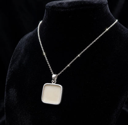 925 Sterling Silver Cushion Pendant Setting, DIY Breastmilk/Keepsake, Resin, Ashes Work, Memorial Charm