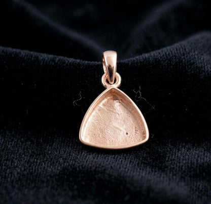 Sterling Silver Trillion Pendant Setting, DIY Breastmilk Keepsake, Resin Ashes Work (5mm-20mm)