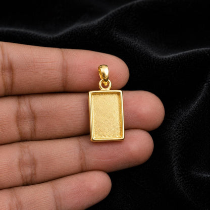 925 Sterling Silver Rectangle Bezel Pendant, Resin, Ashes, Breastmilk Crafts