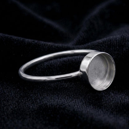 925 Sterling Silver Round Blank Bezel Ring, DIY Keepsake, Resin, Ashes Work Memorial Settings