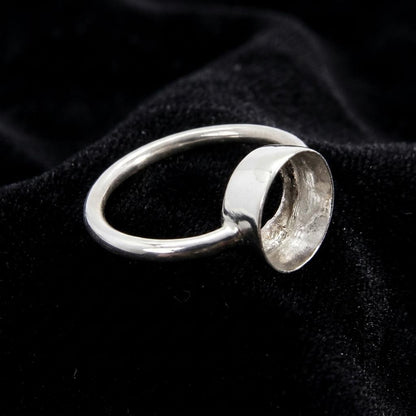925 Sterling Silver Ring Collet 4mm To 20mm Round Blank Bezel Handmade Bezel Cup For Ring Making Metal Casting For Gemstone Setting