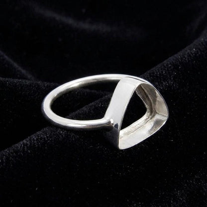 925 Sterling Silver Trillion Ring Collet: Blank Bezel Cup for Gemstone Setting