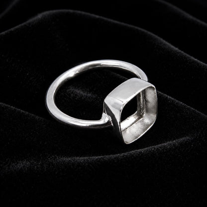 925 Sterling Silver Cushion Bezel Ring Collet for Gemstone Setting (4-20mm)