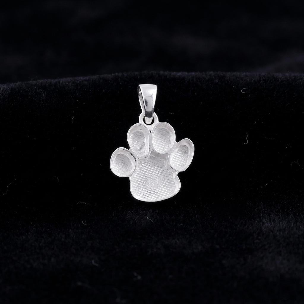 925 Sterling Solid Silver 14mm Dog Paw Print Blank Bezel Pendant Setting, Good for Resin & Ashes Work, Keepsake/Breastmilk DIY, Animal Lover