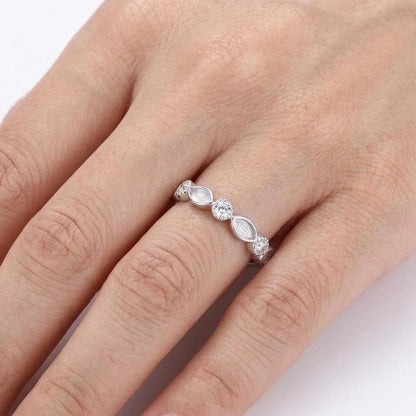 925 Sterling Solid Silver 2x4mm Marquise Shape Blank Bezel with 2mm Round Zircon Ring, Good for Resin & Ashes Work, Breastmilk/Keepsake DIY