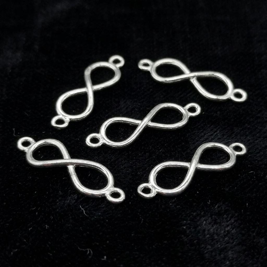 925 Sterling Silver Infinity Symbol Connector Charms, Bracelet Necklace Jewelry Making