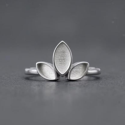 925 Sterling Solid Silver Triple Marquise Blank Bezel Ring Setting, Good for Resin & Ashes Work, Keepsake/Breastmilk DIY, Jewelry Crafts