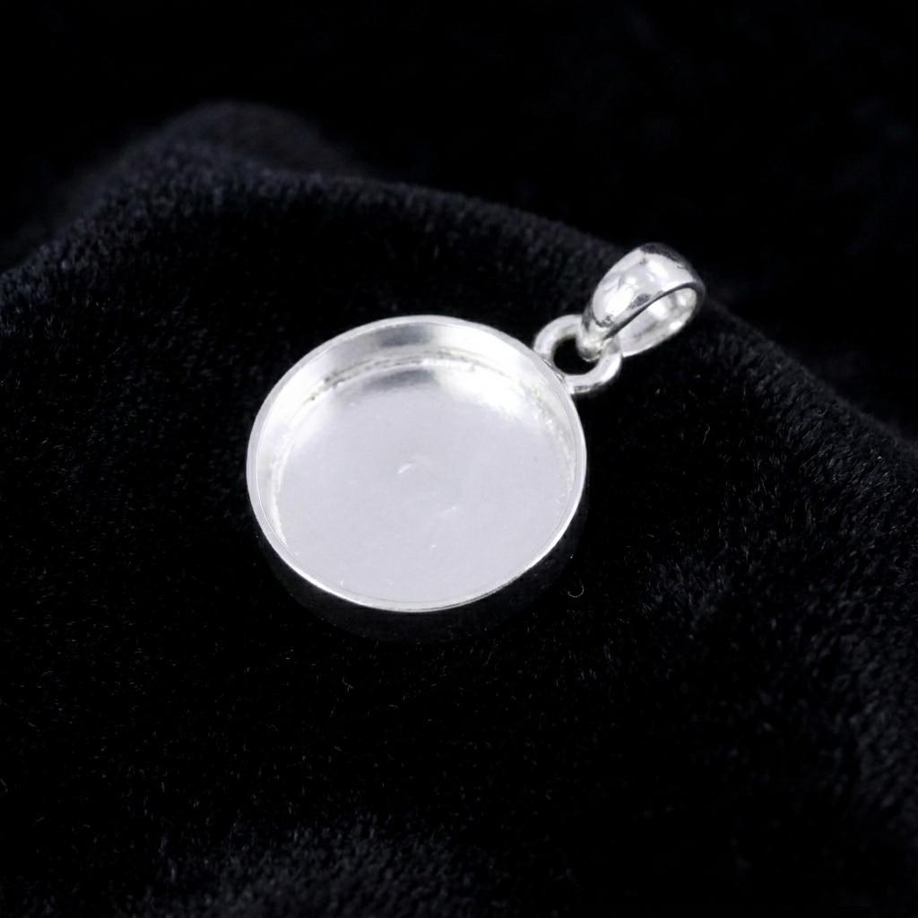 925 Sterling Solid Silver Round Blank 5mm to 20mm DIY Breastmilk/Keepsake Pendant Setting, Good for Resin & Ashes Work, Memorial DIY Charms