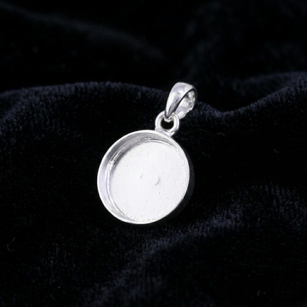 925 Sterling Solid Silver Round Blank 5mm to 20mm DIY Breastmilk/Keepsake Pendant Setting, Good for Resin & Ashes Work, Memorial DIY Charms
