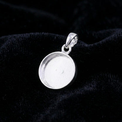 925 Sterling Solid Silver Round Blank 5mm to 20mm DIY Breastmilk/Keepsake Pendant Setting, Good for Resin & Ashes Work, Memorial DIY Charms