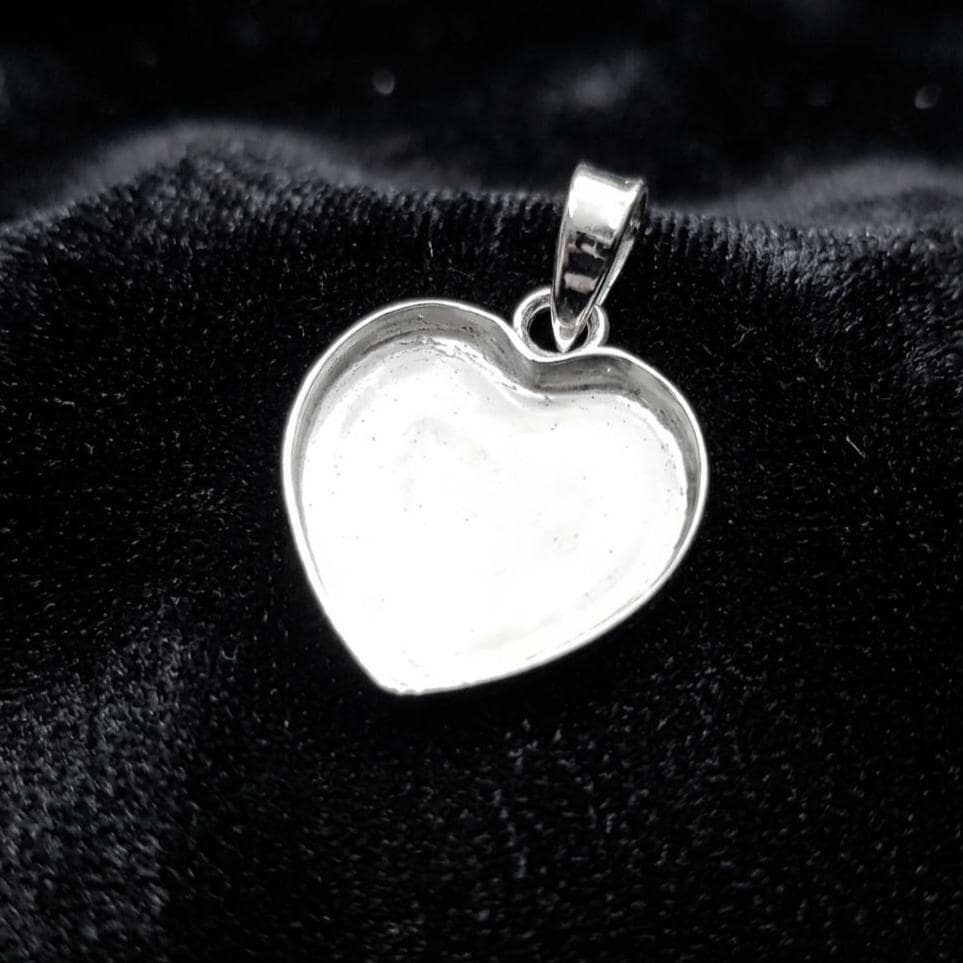 Sterling Silver Heart Blank Pendant Setting, DIY Breastmilk Keepsake Resin Ashes Work