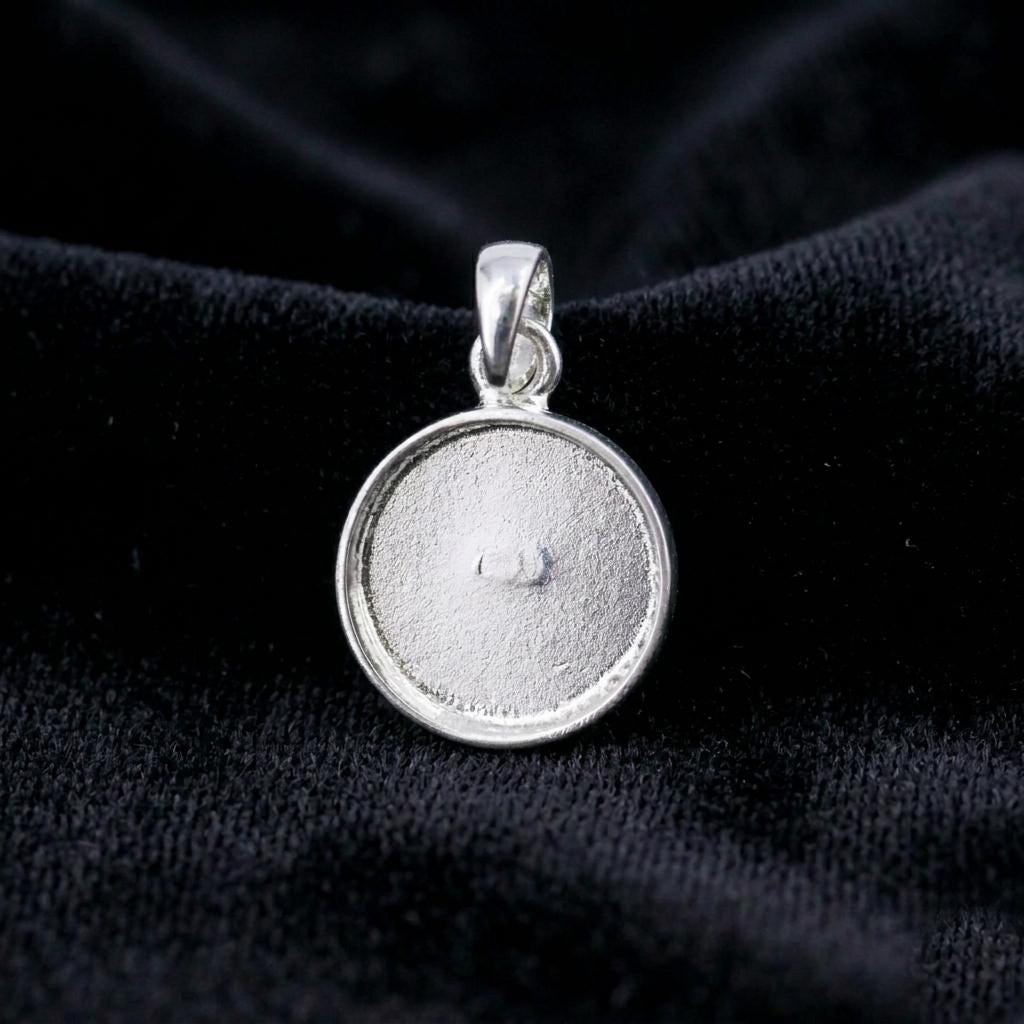 925 Sterling Solid Silver Round Blank 5mm to 20mm DIY Breastmilk/Keepsake Pendant Setting, Good for Resin & Ashes Work, Memorial DIY Charms