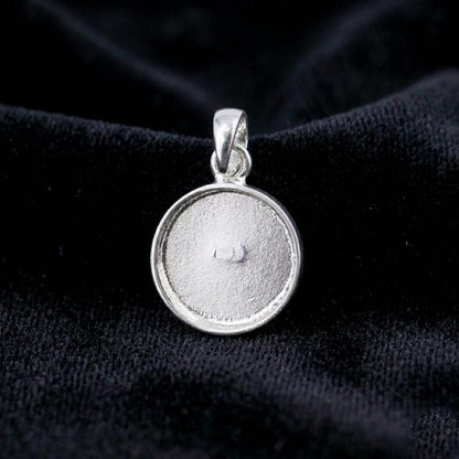 925 Sterling Solid Silver Round Blank 5mm to 20mm DIY Breastmilk/Keepsake Pendant Setting, Good for Resin & Ashes Work, Memorial DIY Charms