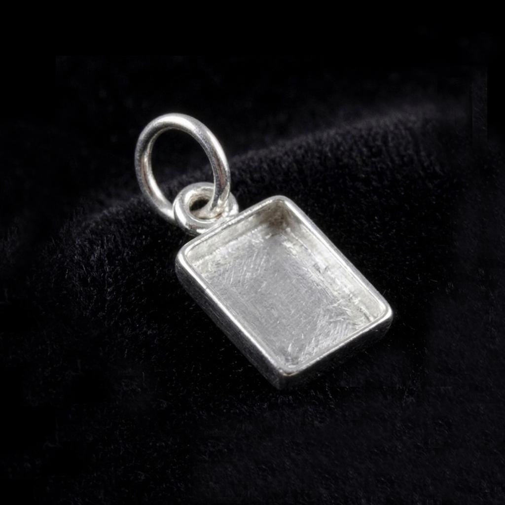 925 Sterling Silver Oval Pendant Blank Component Setting, DIY Keepsake Jewelry Tray, Bezel Base for Resin & Stone Insert, Handmade Jewelry
