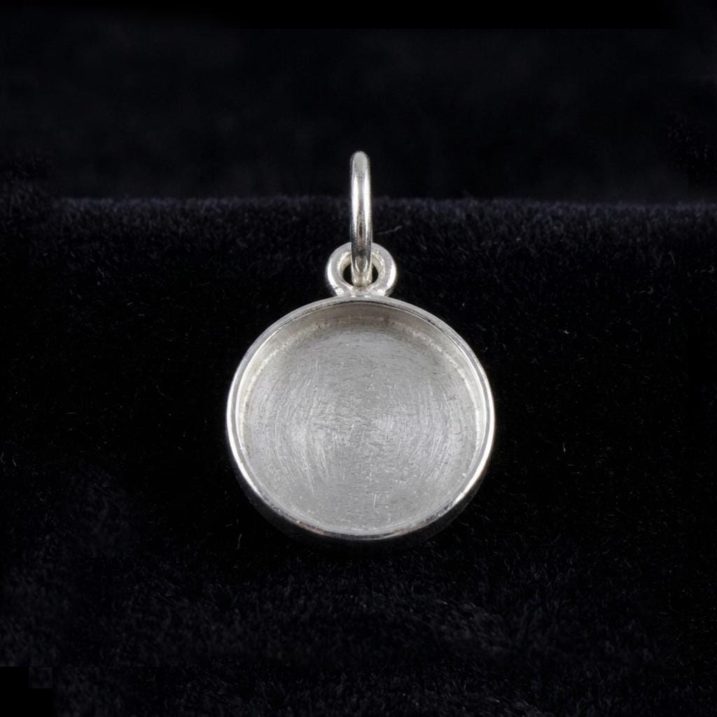 925 Sterling Silver Heart Pendant Blank Component Setting, DIY Keepsake Jewelry Tray, Bezel Base for Resin & Stone Insert, Handmade Jewelry