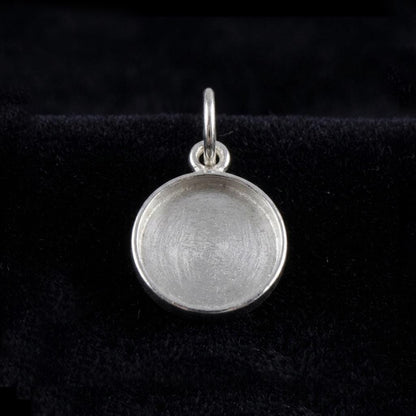 925 Sterling Silver Heart Pendant Blank Component Setting, DIY Keepsake Jewelry Tray, Bezel Base for Resin & Stone Insert, Handmade Jewelry