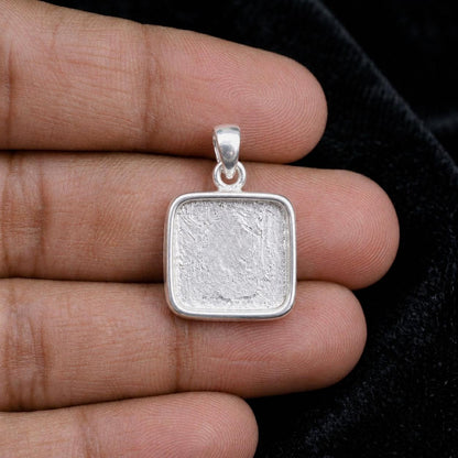 925 Sterling Silver Cushion Pendant Setting, DIY Breastmilk/Keepsake, Resin, Ashes Work, Memorial Charm