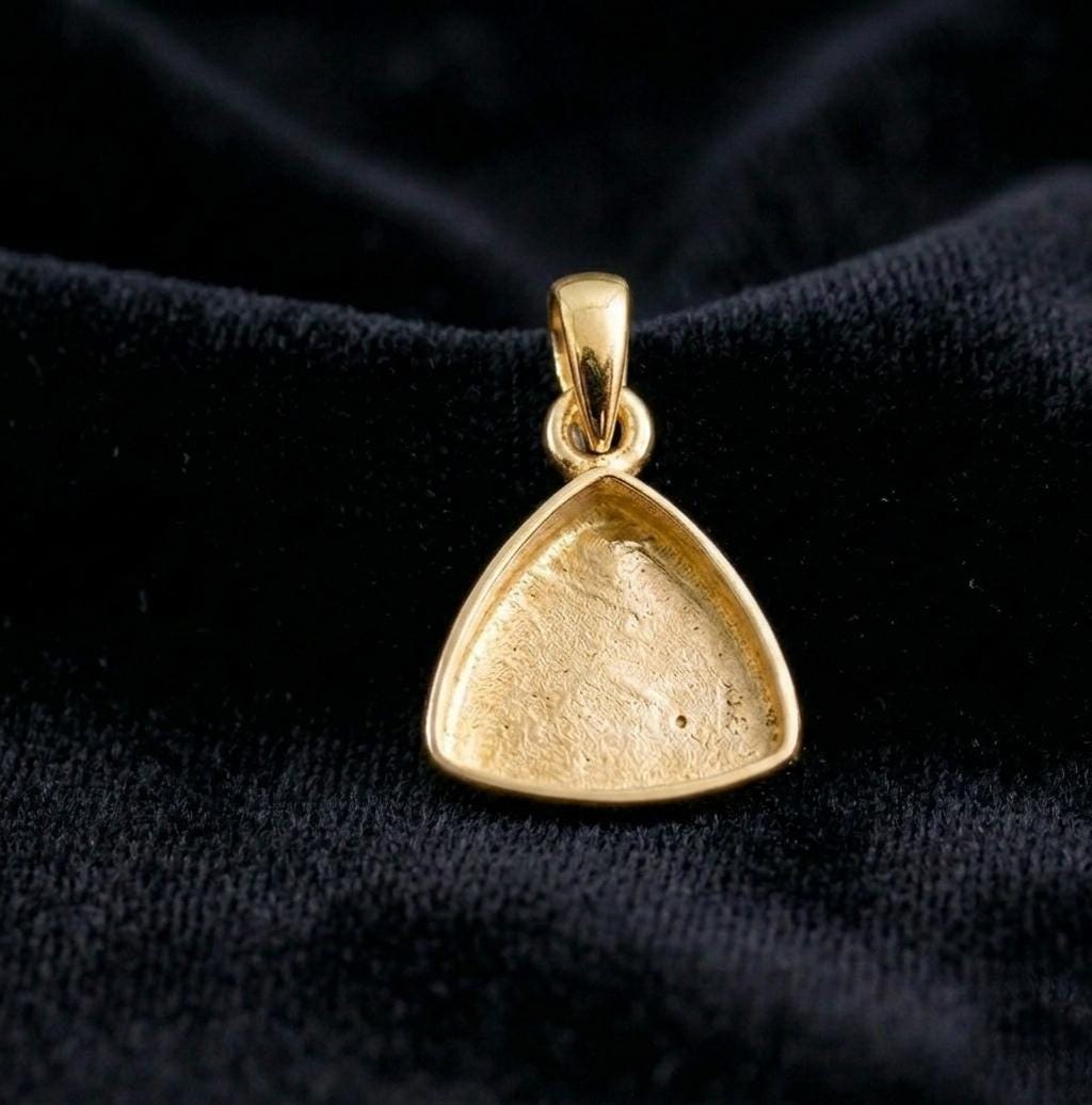 Sterling Silver Trillion Pendant Setting, DIY Breastmilk Keepsake, Resin Ashes Work (5mm-20mm)