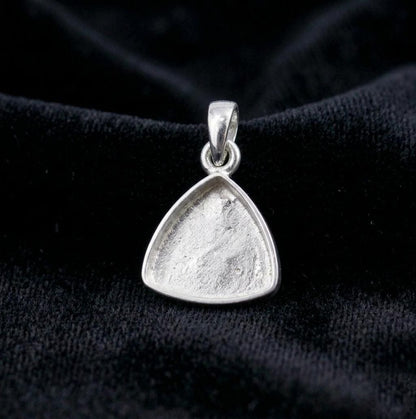 Sterling Silver Trillion Pendant Setting, DIY Breastmilk Keepsake, Resin Ashes Work (5mm-20mm)